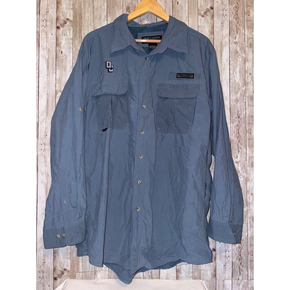 Drift Creek Outdoors Blue Long-Sleeve Vented Fishing Outdoor Shirt 2XL